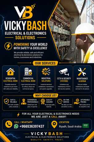 Riyadh, Job Seekers, Electrical Works Installation And Maintenance
