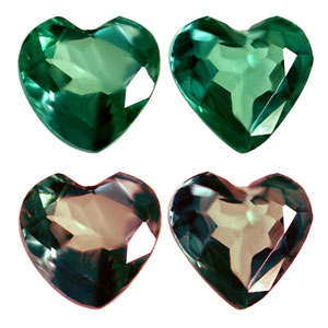 New York, Jewelry, USD 1863,  Untreated 0.46 Cttw. Loose Alexandrite Heart Matched Pair, AAAA Quality