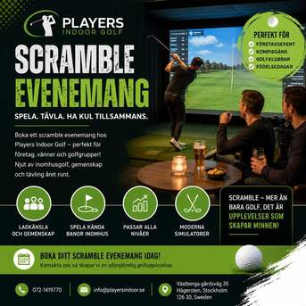 Stockholm, Business, Boka Roliga Scramble Evenemang Hos Players Indoor Golf För Golfträning Och Sociala Aktivit