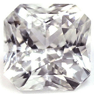 New York, Jewelry, USD 795,  Untreated 1.07 Cts. Asscher Cut White Sapphire Stone, AAAA Quality