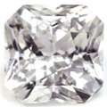 USD 795,  Untreated 1.07 Cts. Asscher Cut White Sapphire Stone, AAAA Quality