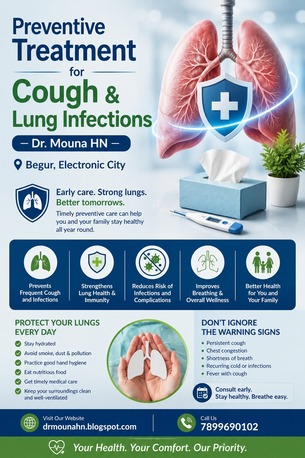 Bangalore, Health, Preventive Treatment For Cough & Lung Infections &ndash; Dr. Mouna HN | Begur, Electronic City