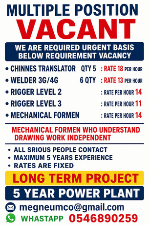 Jubail, Jobs, MULTIPLE POSITIONS VACANT
