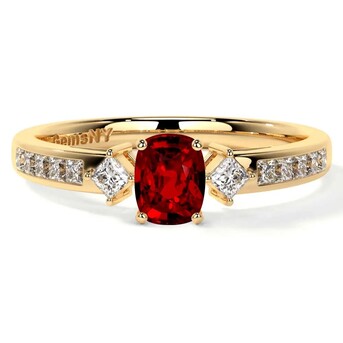 New York, Jewelry, USD 2030,  Shop Lab Made Ruby Rings Three Stone Ring Sale