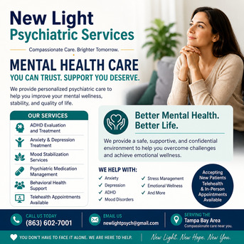 Tampa Bay, Medical, Mental Health Clinic Tampa Bay Area &ndash; New Light Psychiatric Services