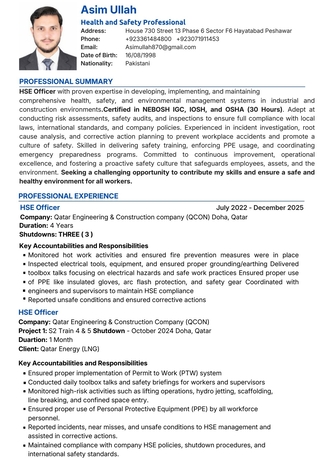 Islamabad, Job Seekers, HSE Officer
