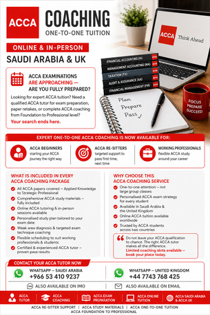 Dammam, Lessons Offered, Your ACCA Pass Starts Here @Dammam
