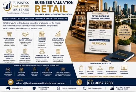 Brisbane, Real Estate, Business Valuation Retail Services Brisbane | Certified Business Valuers