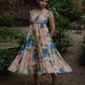 INR 1794,  Buy Women's Georgette Printed Tier Dress Online