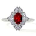 USD 5476,  Vintage Oval Ruby Rings For Women With Pave Set Diamonds