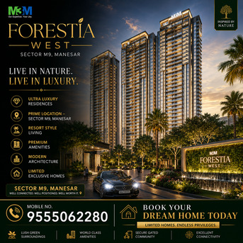 Gurgaon, Apartments, Flats, Houses & Villas, 1900 Sq. Feet,  M3M Forestia West Floorplan For Three Bedroom Units: Spatial Layout Of M3M Forestia West F