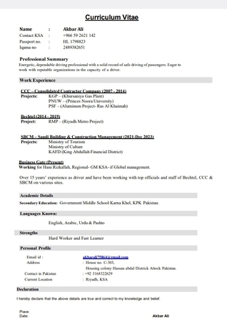 Riyadh, Job Seekers, Professional Driver Available For Embassy / VIP / Corporate Sector