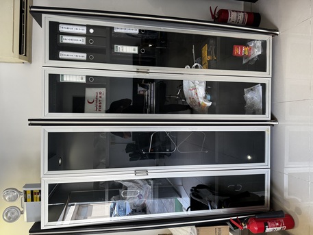 Khobar, Furniture, SAR 900,  For Sale: Front Office Desk & Cupboard (4-Door)