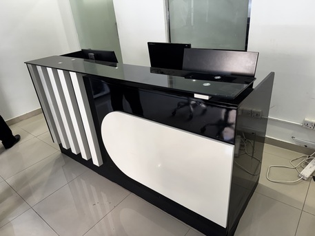 Khobar, Furniture, SAR 900,  For Sale: Front Office Desk & Cupboard (4-Door)