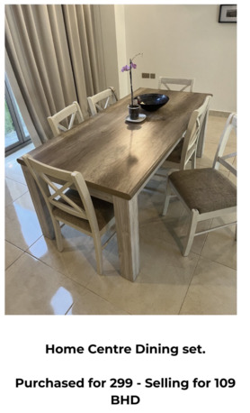 Riffa, Furniture, BHD 1090,  Kitchen Table And 6 Chairs From Homecentre