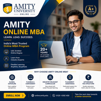 Pune, Education, Amity Online MBA 2026: Admission, Eligibility, Fees & Career Benefits