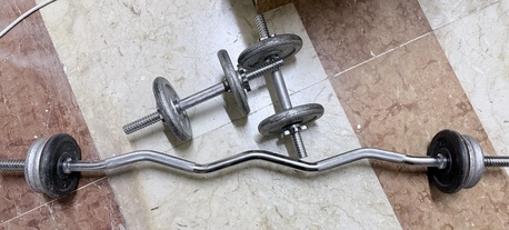 Olaya, Household Items, SAR 175,  Used Dumbbells And Curl Barbell Sales