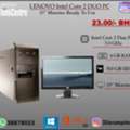 BHD 23,  Lenovo Core 2 Duo Desktop PC 4GB RAM 500GB HDD With 19" Monitor Win & Office Ready To Use