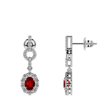 New York, Jewelry, USD 2286,  Buy Oval Shape 2.84 Cttw Ruby Stud Earrings &ndash; Best Price GemsNY