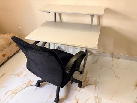 Manama, Furniture, BHD 15,  Grey Computer Table With Chair MUST GO