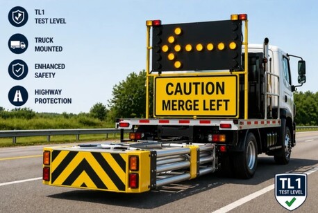 Dubai, Pick Up & Drop Off, TRUCK MOUNTED ATTENUATOR TL1 For Rent UAE &ndash; Qasar Al Sultan Transport LLC