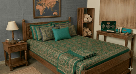 Mumbai, Household Items, INR 1499,  Bedsheet Double Bed With 2 Pillow Covers &mdash; 245 GSM Pure Cotton, Handloom Woven