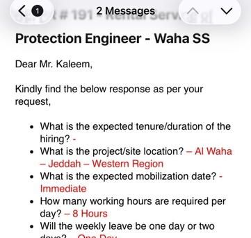 Jubail, Jobs, SEC Approved Protection Engineer Rate 60