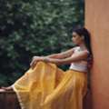 INR 942,  Buy Women's Yellow Flared Maxi Skirt Online