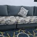 SAR 400,  400 SAR SOFA SET WITH CARPET,GOOD CONDITION,SALE REASON - EXIT (URGENT SALE)