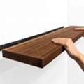 Long Floating Shelves In Mahogany For Modern Walls