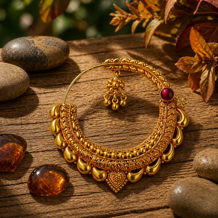 Mumbai, Jewelry, Kanchi Silver Jewellery &ndash; Elegant Pahadi Silver Nath For Traditional Beauty