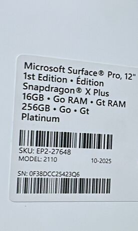 Riyadh, Computers, SAR 3150,  Microsoft Surface Pro 12-inch In Platinum Color With Snapdragon X Plus Processor, 16GB RAM