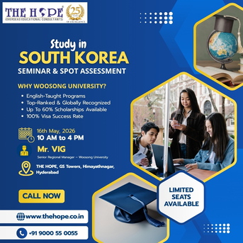 Kurnool, Education, Attend The South Korea Career Seminar By THE HOPE &ndash; 16 May