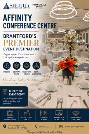 Hamilton-Burlington, Event Planning, AFFINITY CONFERENCE CENTRE &ndash; BRANTFORD&rsquo;S PREMIER EVENT DESTINATION