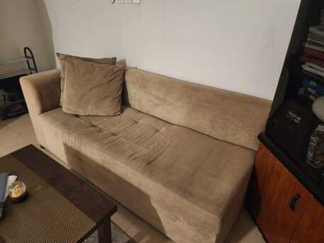 Al Hamra, Furniture, SAR 60,  Single Beige Sofa &ndash; Good Condition &ndash; Affordable