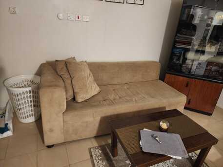 Al Hamra, Furniture, SAR 60,  Single Beige Sofa &ndash; Good Condition &ndash; Affordable