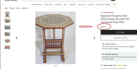 Riffa, Collectibles, BHD 250,  Rare Moorish Style Mosaic Coffee Table