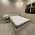 SAR 1200,  Like New Queen Bed Set - Frame, Matress, Bedding, Nighstand