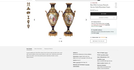 Riffa, Collectibles, BHD 2500,  19th Century French Porcelain Vase