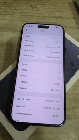 Dammam, Mobile Phones, SAR 5500,  IPhone 17 Pro Max 512 GB