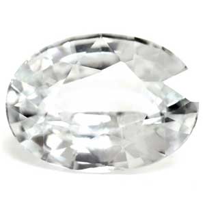 New York, Jewelry, USD 540,  1.00 Cts. Snow White Sapphire Stone Oval, AAAA Quality