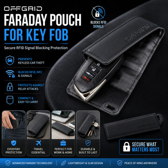 New York, Clothing & Accessories, Offgrid Faraday Pouch For Key Fob &ndash; Secure RFID Signal Blocking Protection