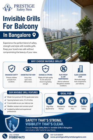 Bangalore, Security, Invisible Balcony Grill Services By Prestige Safety Nets