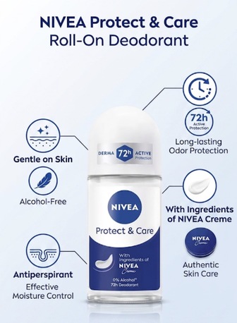 Noida, Health & Beauty Items, INR 249,  NIVEA Protect & Care Roll-On: 72h Freshness