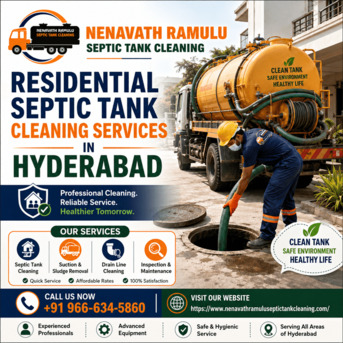Hyderabad, Business, Residential Septic Tank Cleaning Services In Hyderabad &ndash; Nenavath Ramulu Septic Tank Clean