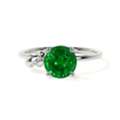 USD 1562,  Get GemsNY Emerald Ring With Diamonds 0.48cts Round AAAA Quality