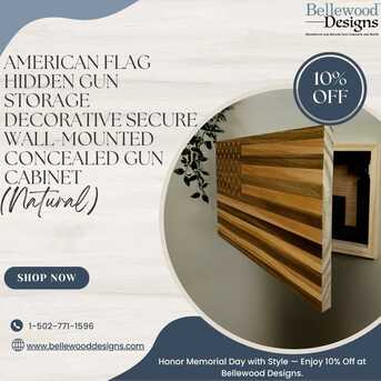 New York, Furniture, USD 134,  American Flag Hidden Gun Cabinet & Concealment Storage Sale