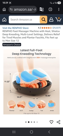 Olaya, Health & Beauty Items, SAR 500,  RENPHO Premium Massage Set (Back & Foot Massager)
