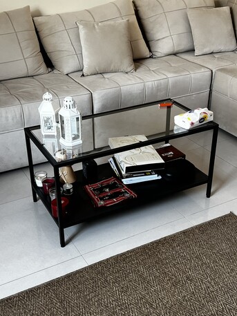 Olaya, Furniture, SAR 230,  Steel And Glass Side Tables