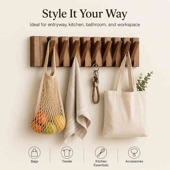 Mumbai, Furniture, INR 2000,  Elegant Flip Down Wooden Wall Hooks For Modern Space-Saving Storage
